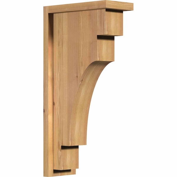 Ekena Millwork Mediterranean Smooth Corbel w/Backplate, Western Red Cedar, 5 1/2"W x 12"D x 24"H COR06X12X24MED01SWR - main